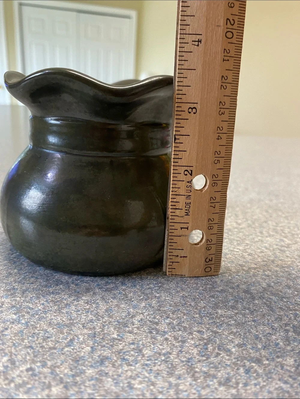 Hand Crafted Olive Green Ceramic Accent Vase